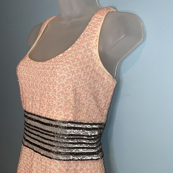 Badgley Mischka Sequin Beaded Sleeveless Mini Sheath Cocktail Dress - Picture 6 of 16